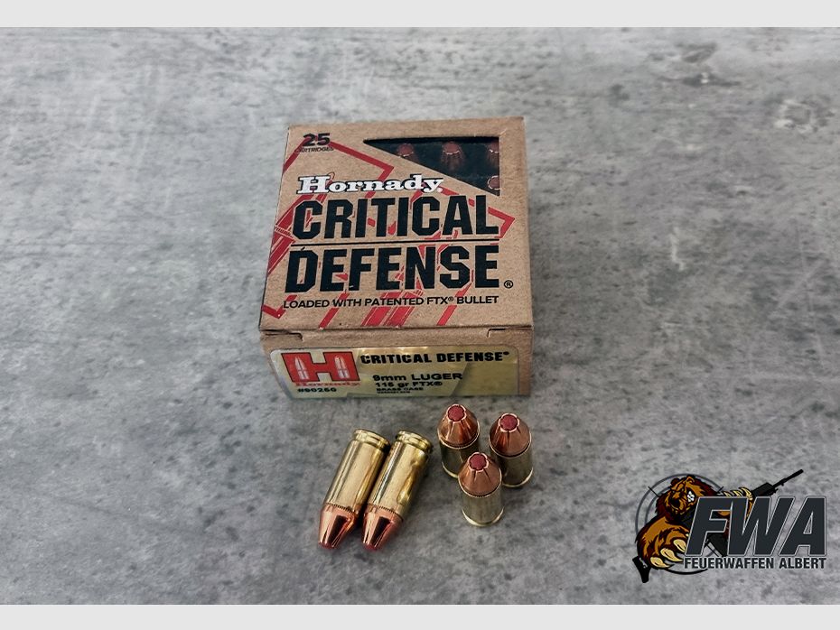 9 mm Luger Critical Defense FTX 7,5g/115grs.