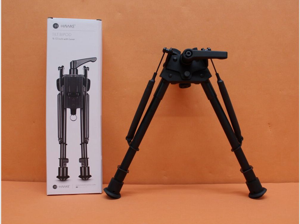 HAWKE HAWKE Bipiede a Due Gambe Tilt (70006) Altezza 9-13"/ circa 23-33 cm, con snodo girevole, regolazione a scatti