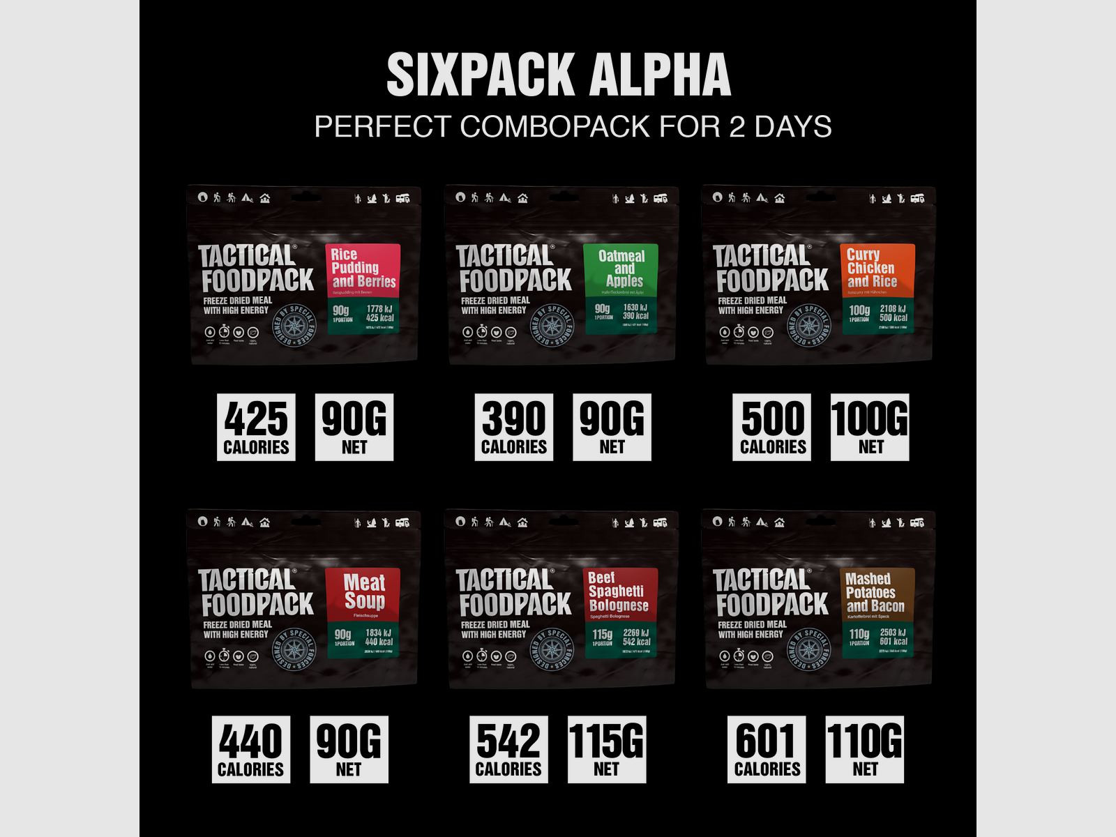 Tactical Foodpack – Six Pack Alpha – 100% natural food, Bild 2 von 2