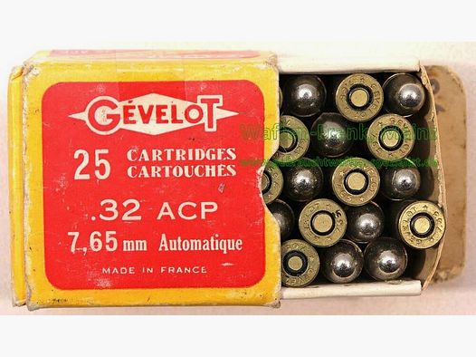 Gevelot, Francia cartuchos de pistola 7,65 mm Brow.