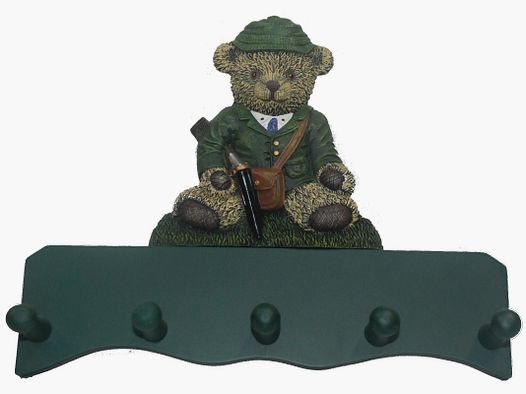 'Sir Teddy' 5 Wandkleiderhaken auf Brett