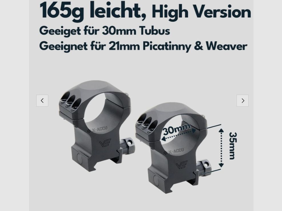 Vector Optics XASR-3003 X-Accu Montage für 30mm Tubus, 21mm Picatinny, h= 35mm