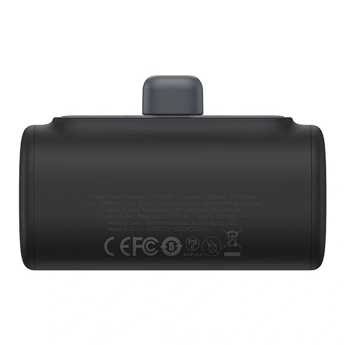 Baseus Compact 5000mAh USB-C power bank (black), image 5 of 18