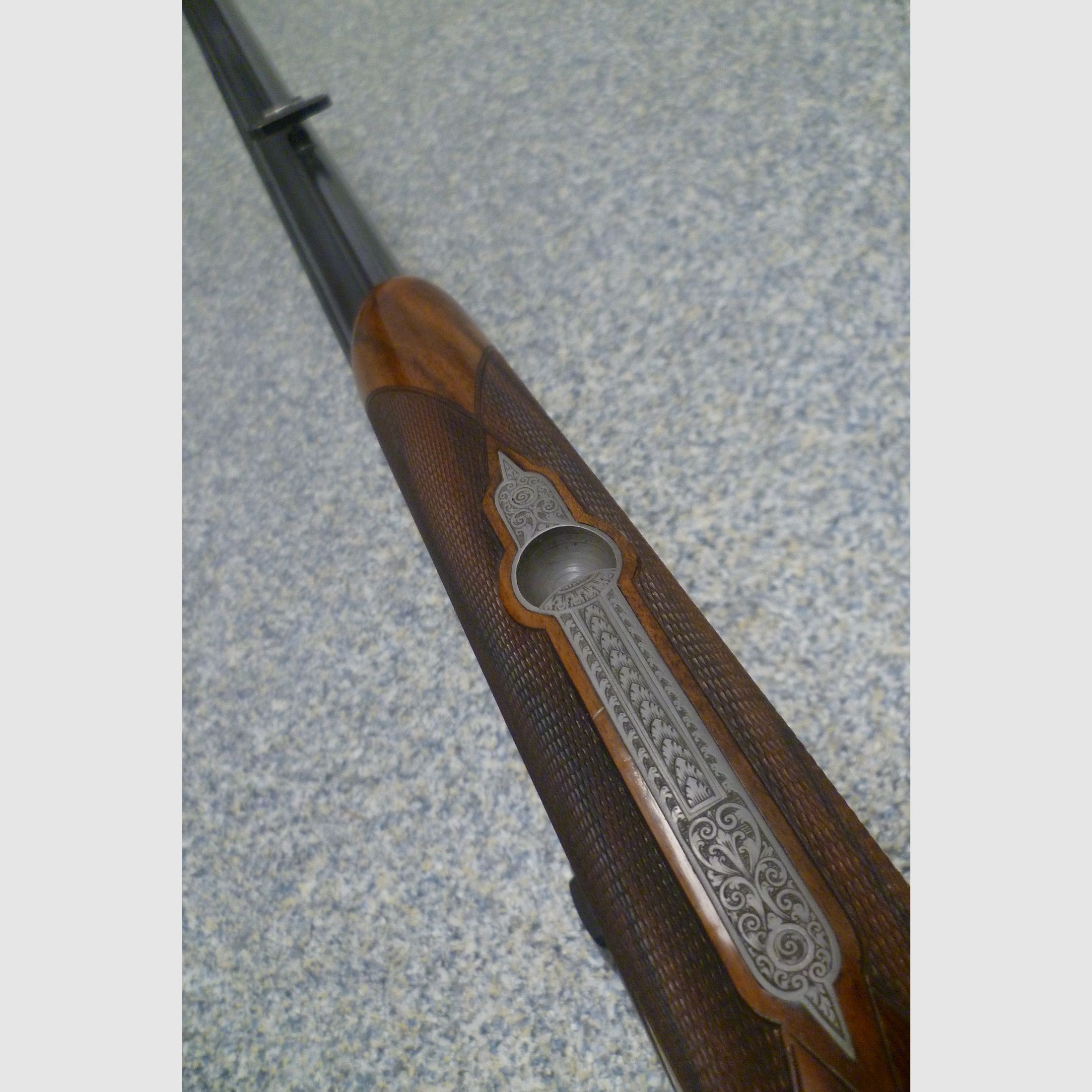 Seitenschloss - Bockdrilling Ludwig Borovnik Ferlach 16/70 & 7x65R & .22 Hornet