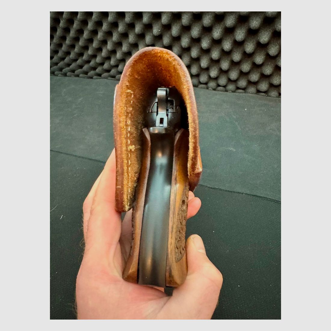Belt holster, thick leather, half open (quick draw), hard, molded parts, handmade, perfect for CZ75