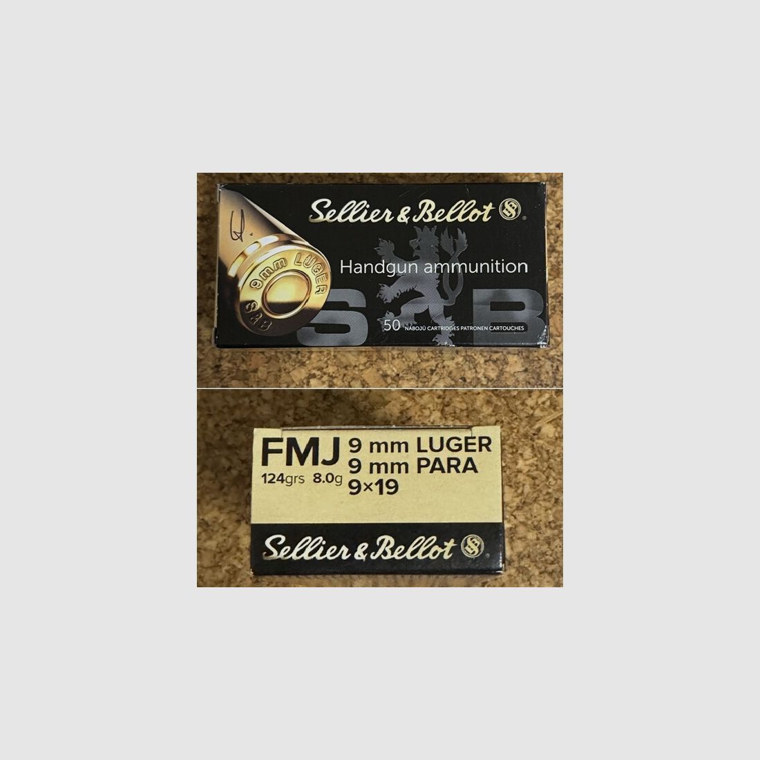 14 Pakete S+B Sellier & Bellot 9mm Luger FMJ 124grs. 8,0g