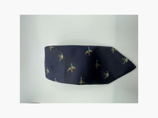 Robert Keyte cravatta 100% seta blu motivo anatra