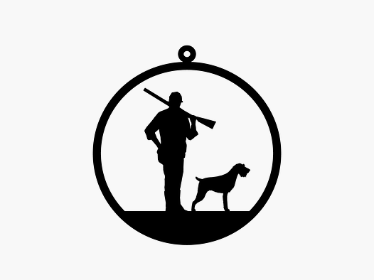 Small decorative pendant "Hunter with dog"