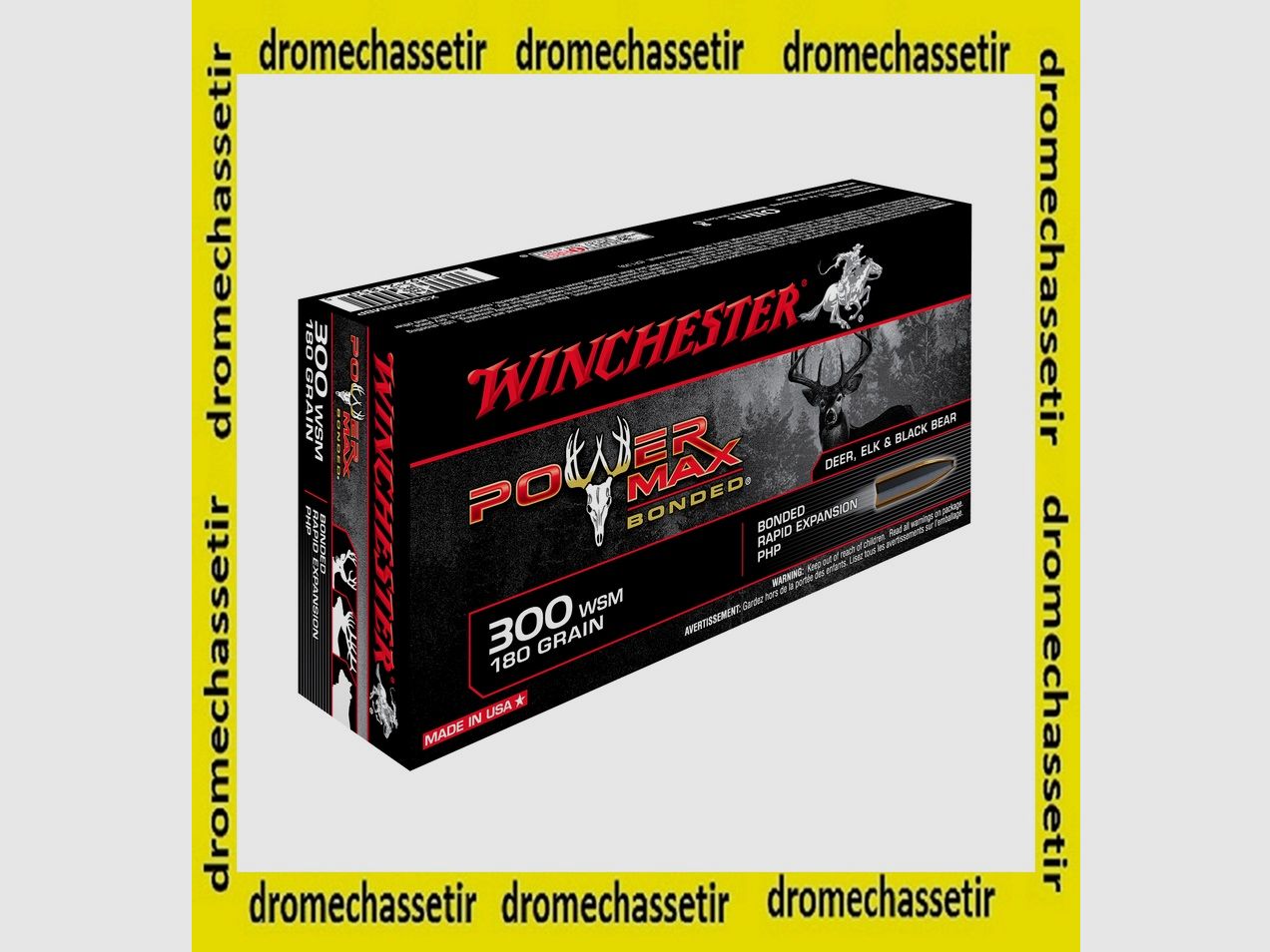 Box mit 20 Patronen Kaliber 300 WSM Power Max Bonded 180 Grain