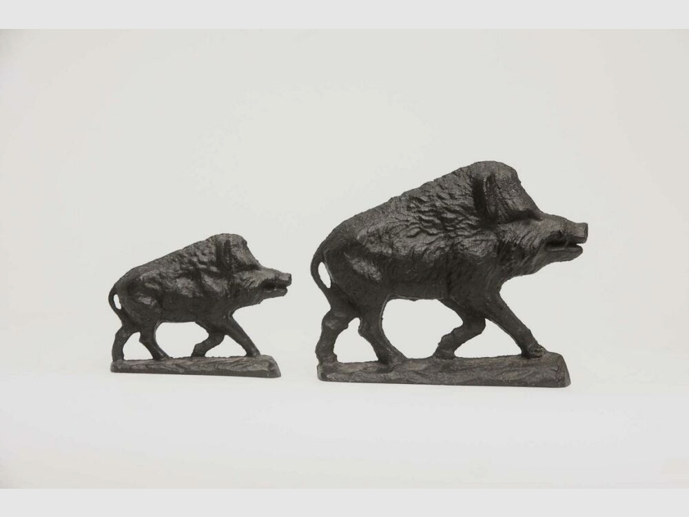 Guss Keiler massiv Kunstguss Jagd Deko groß