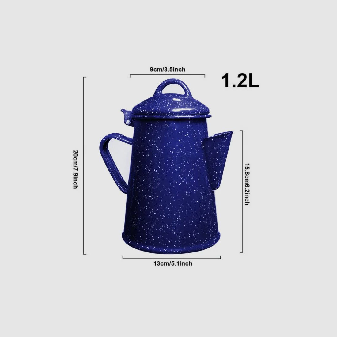Emaille Kaffeekanne 1,2 L Blau