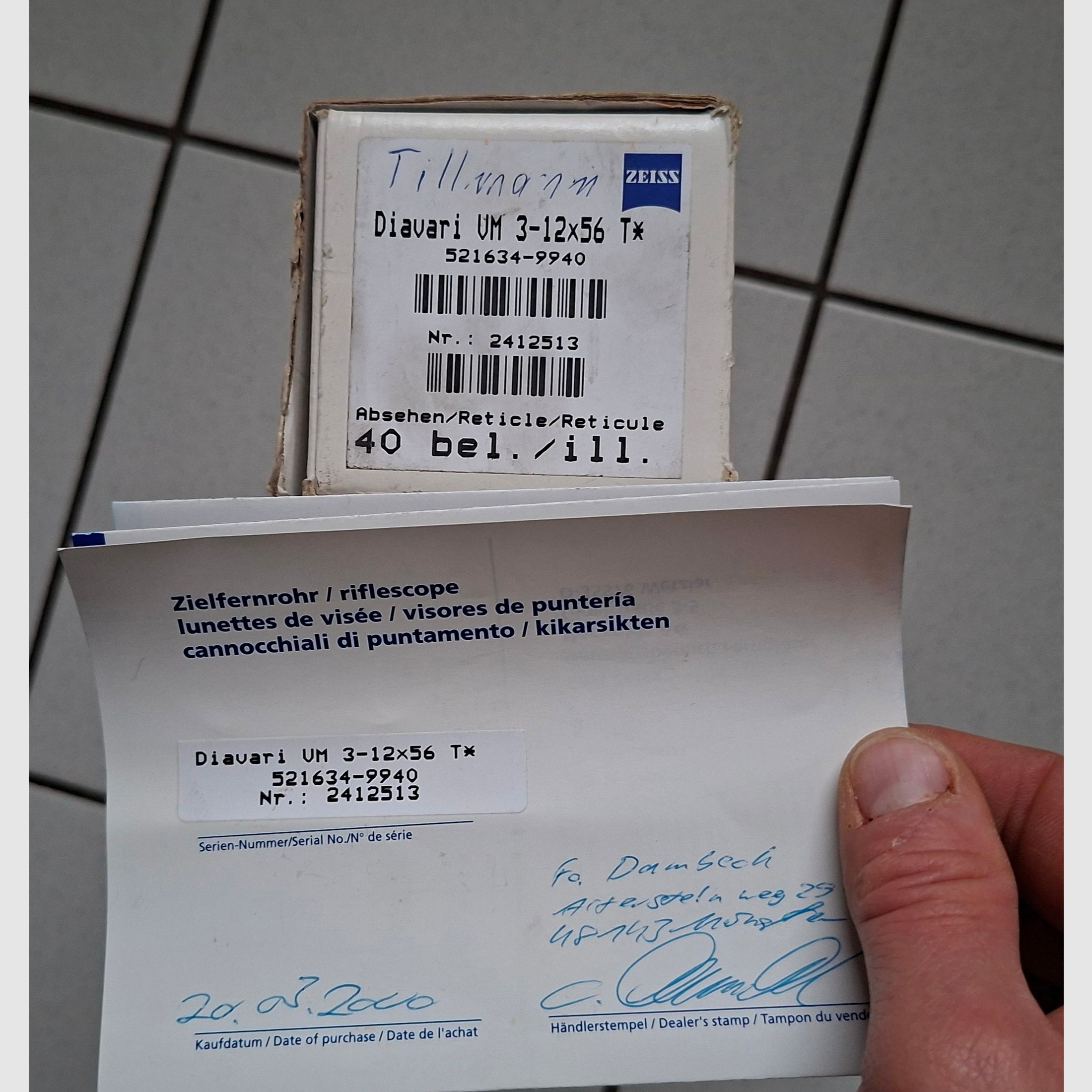 Zeiss Diavari VM/V 3-12x56 with LP