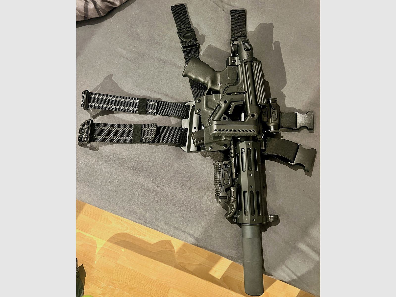 Zeldzaam MP5 beenholster – MP5 / MP5K / MKE T94 / SP5 / SP5K / SP89 – Kydex Nylon Tactisch