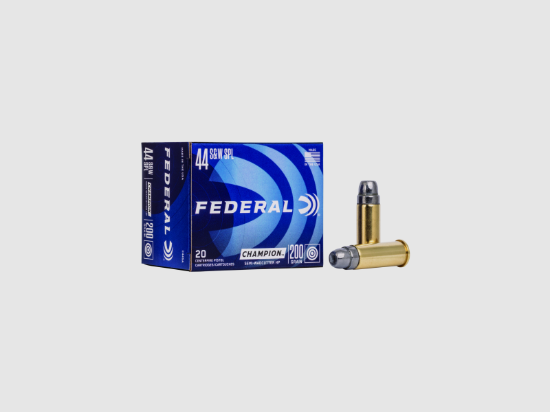 Federal Munition de Revolver .44 S&W Special 13g Semi-Wadcutter Hollow Point Champion Training