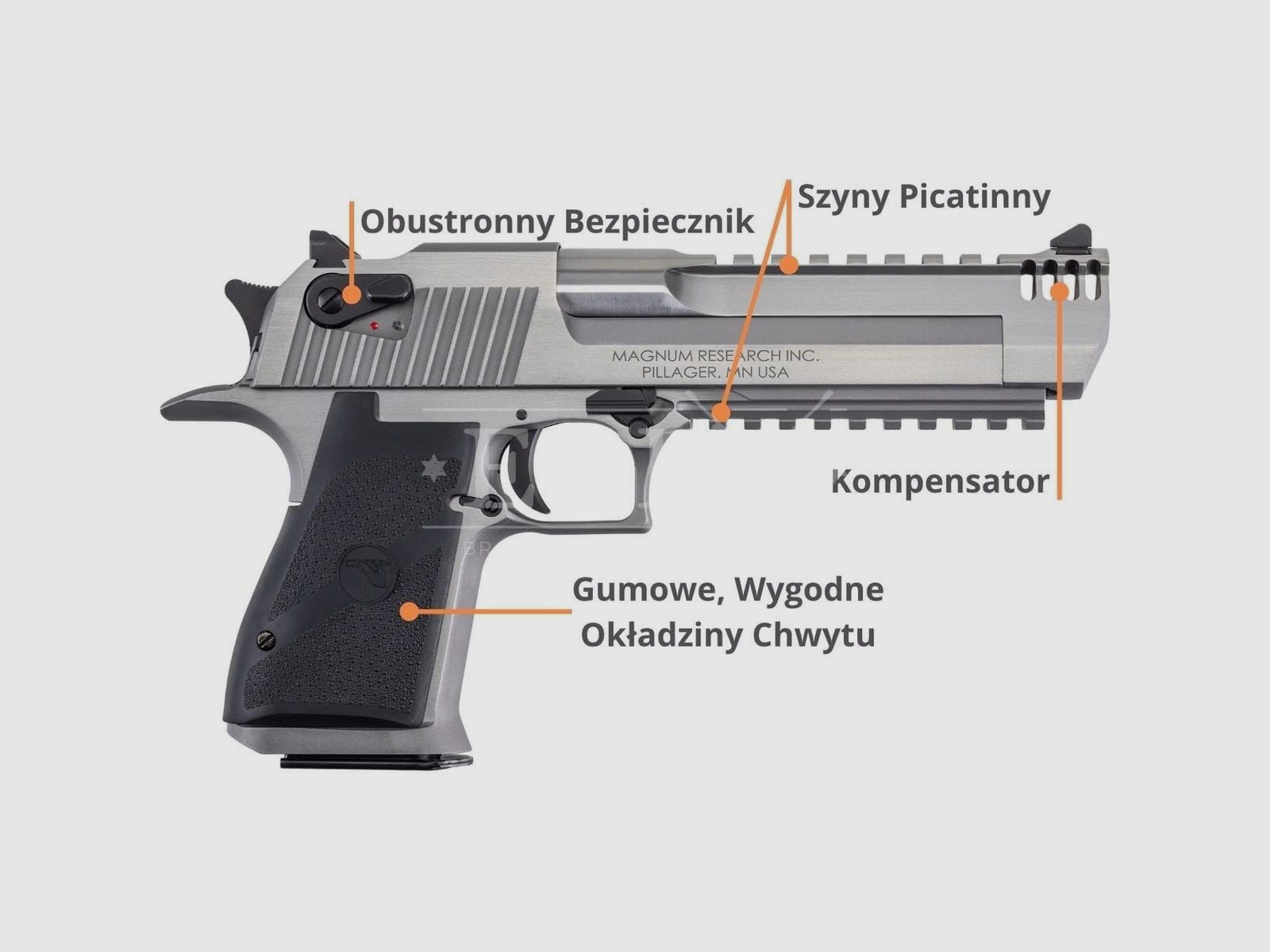 Pistola semiautomática DESERT EAGLE XIX 6" Stainles cal. 44 Mag, imagen 8 de 8