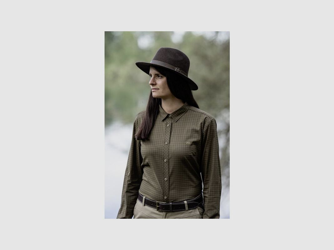 Blaser Stretch Bluse Sergia dark olive checked