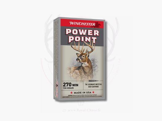 20 balles POWER POINT Cal.270WIN 150Grs WINCHESTER