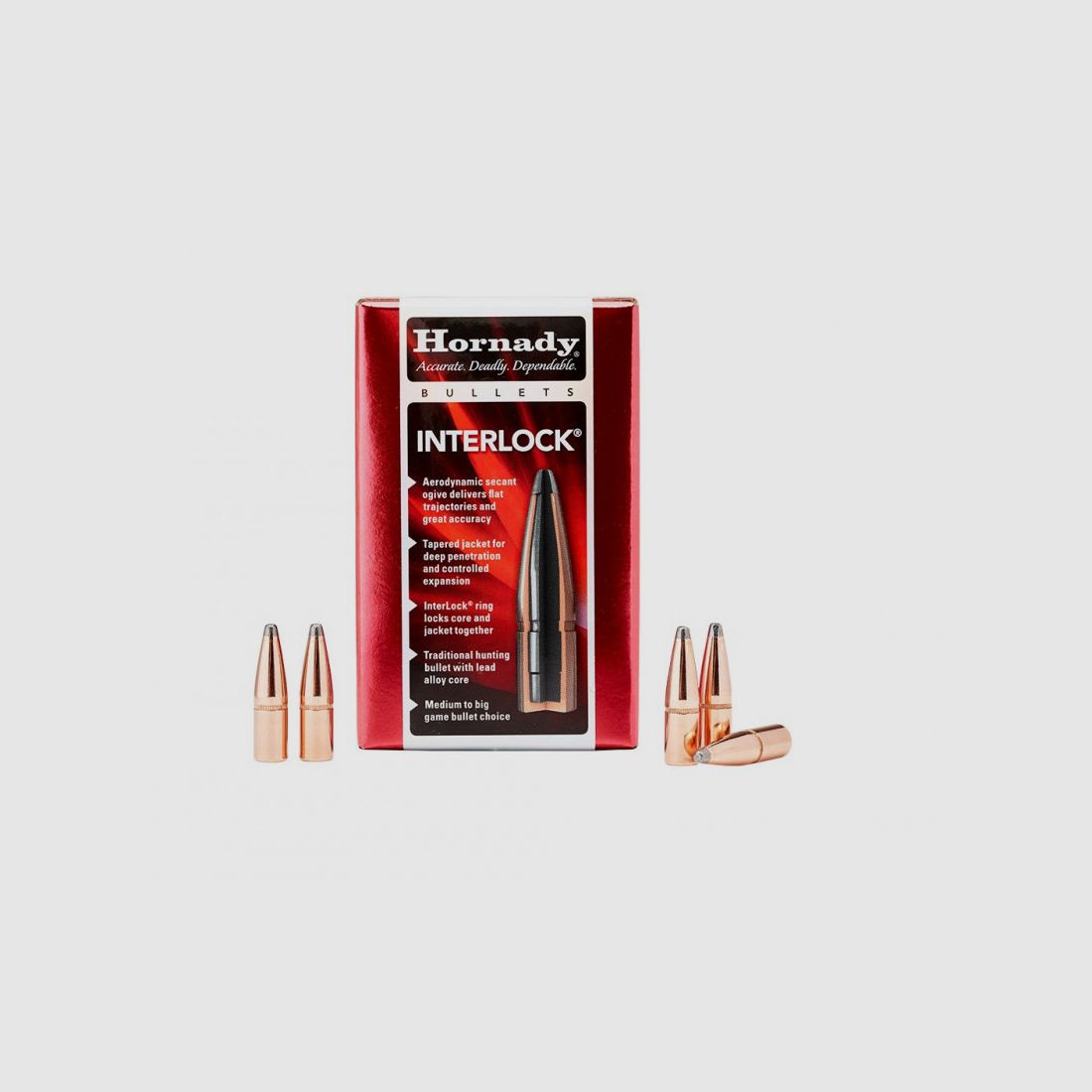 BOX MIT 100 GESCHOSSEN HORNADY 30 KAL .308 165 GR BTSP