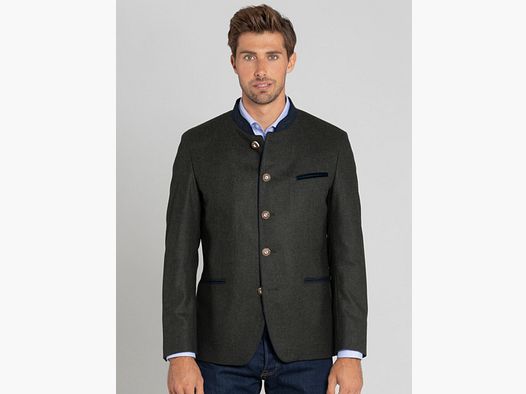 Veste traditionnelle Maximilian avec un dos lisse en vert foncé