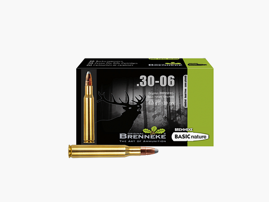 Cartuccia per fucile con proiettile BASIC / SOFT-POINT - SENZA PIOMBO - .30-06 Springfield, Orig. BRENNEKE Basic nature 9,0 g VE20
