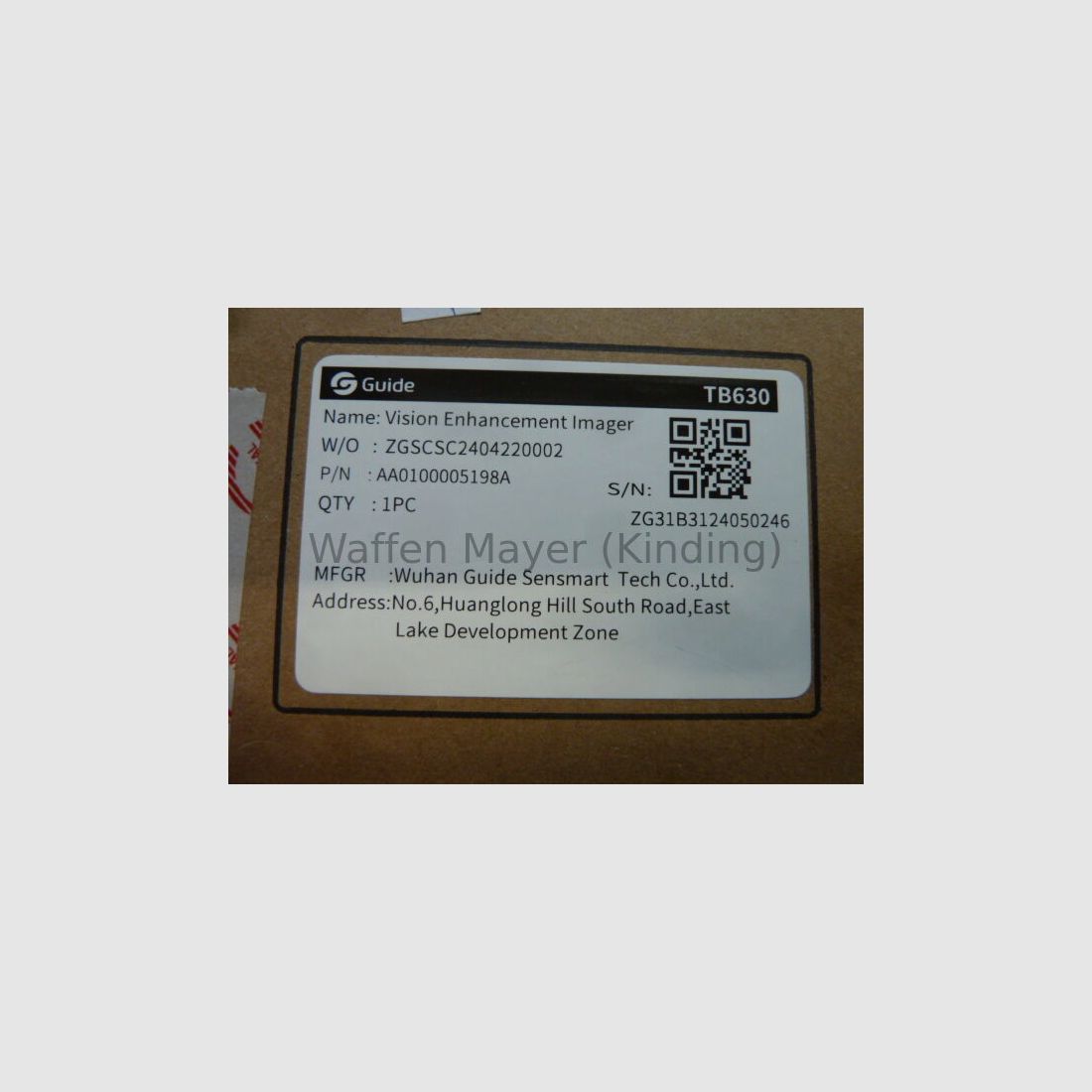 Guida all'immagine termica - Accessorio TB630