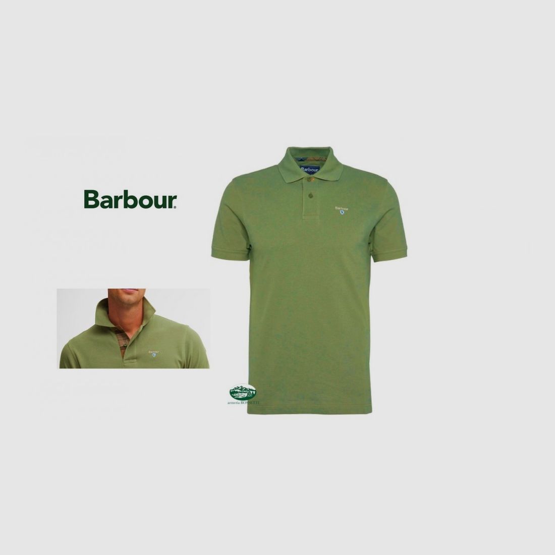 BARBOUR Polo Herren Baumwolle Piqué grün