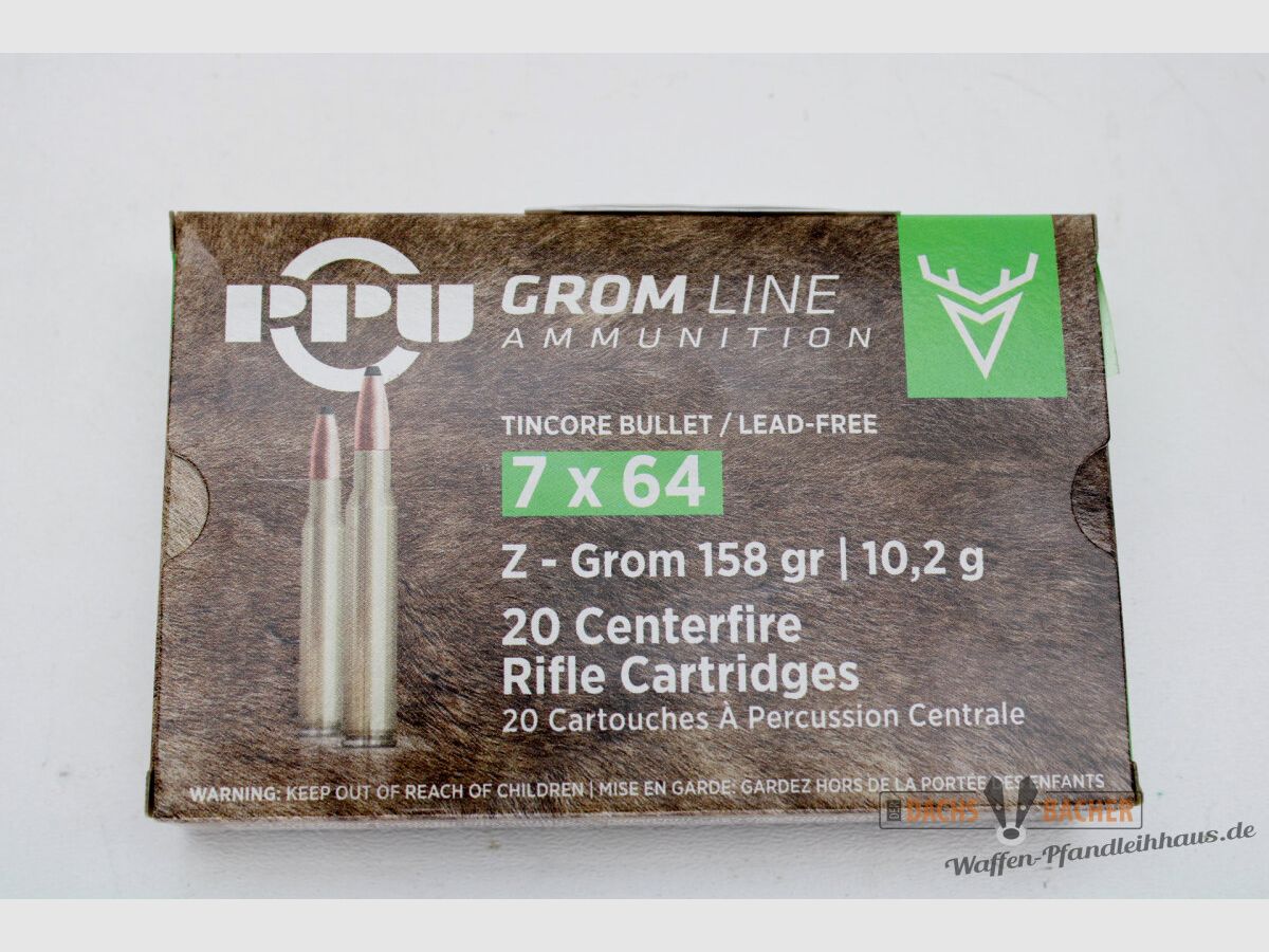 PPU Privi Partizan 7x64 10,2g/158gr Z-GROM Bleifrei 20 Schuß