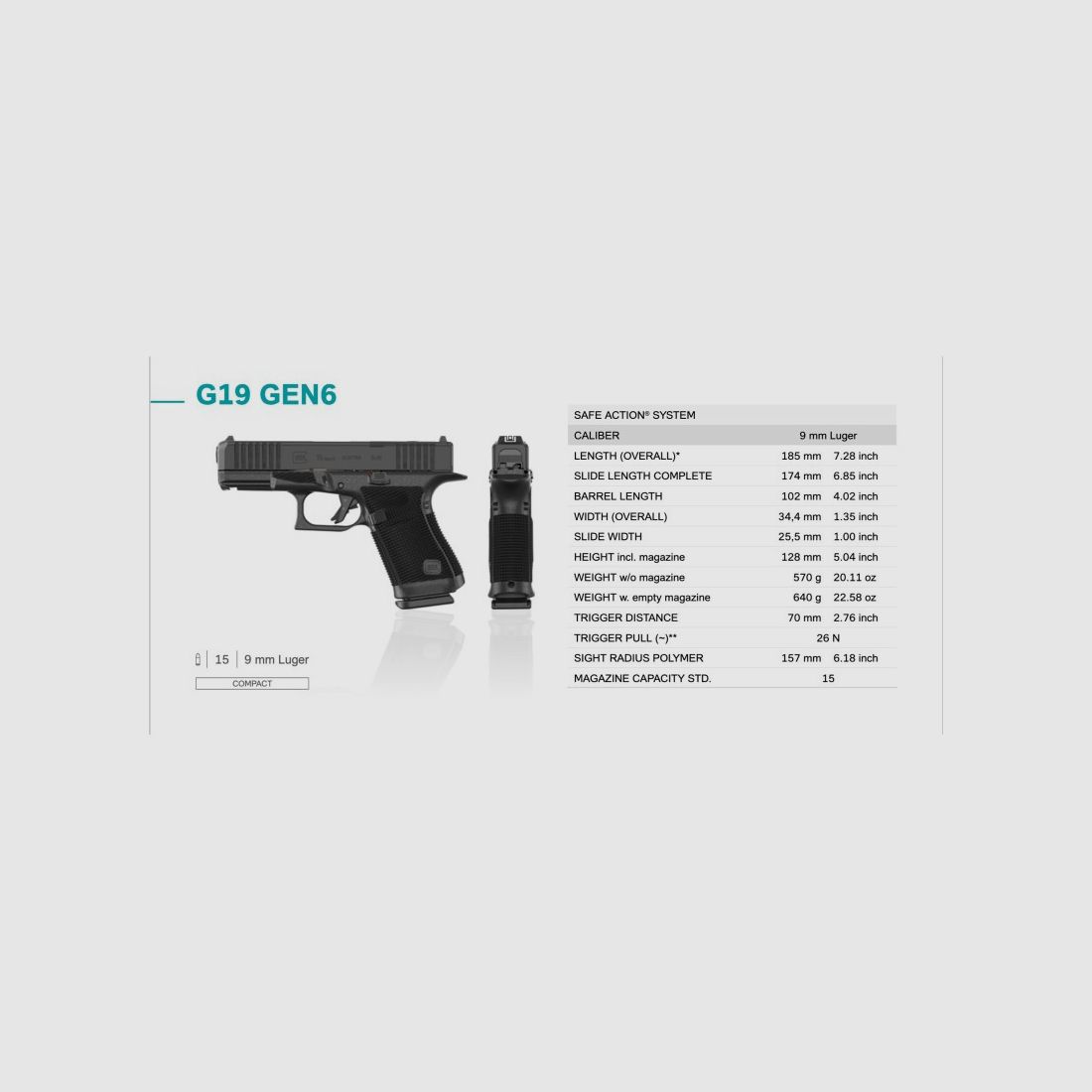 Glock 19 Gen 6 / OR / FS, Bild 1 von 3