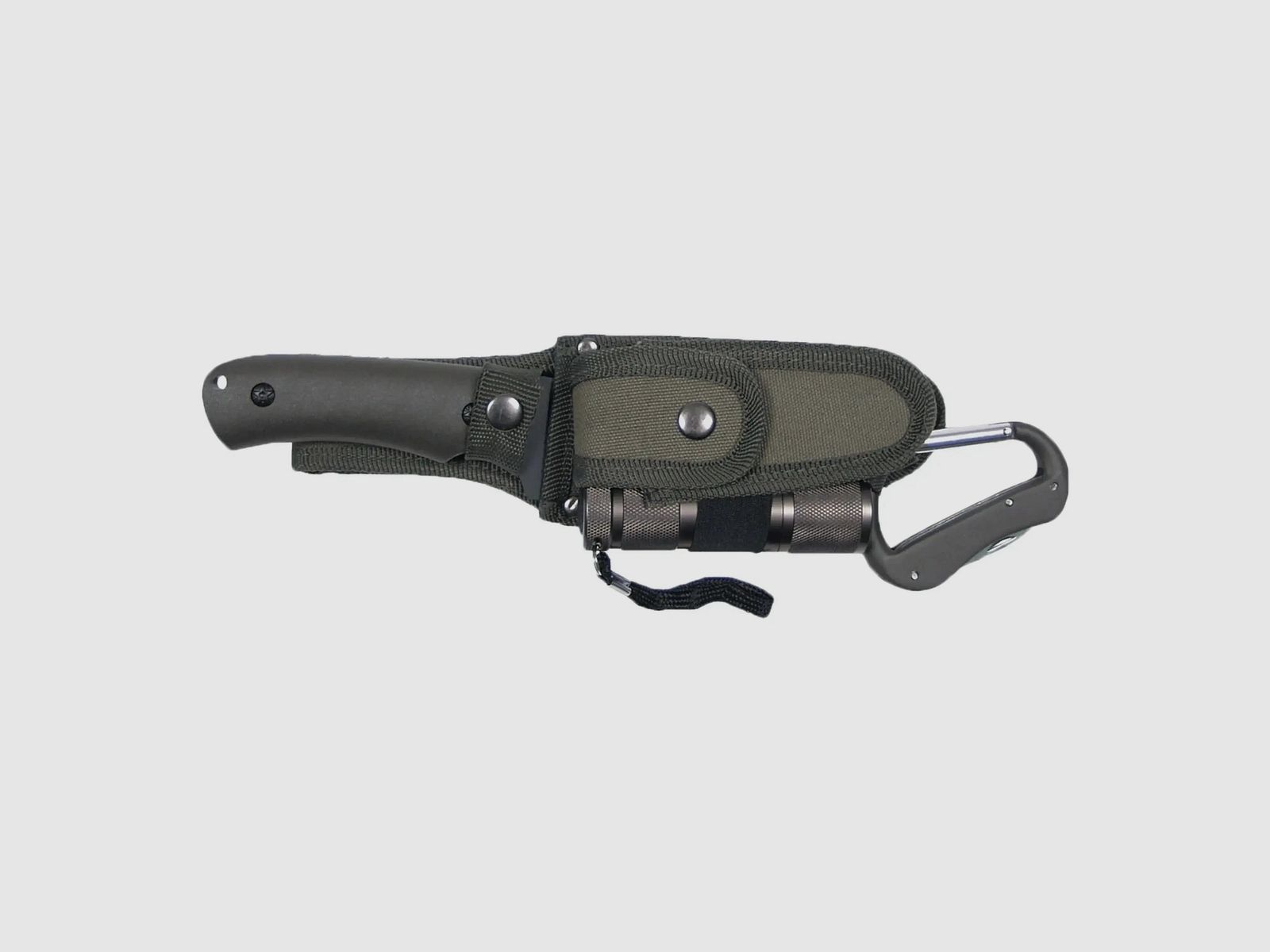 Set di coltelli MFH sconosciuto con torcia LED oliva