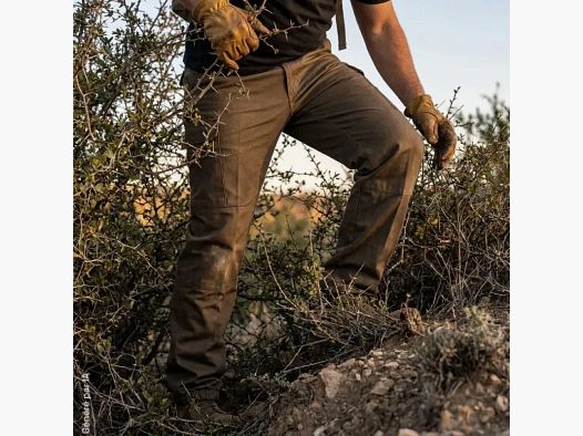 Pantalon treillis kaki en polycoton avec genoux double épaisseur