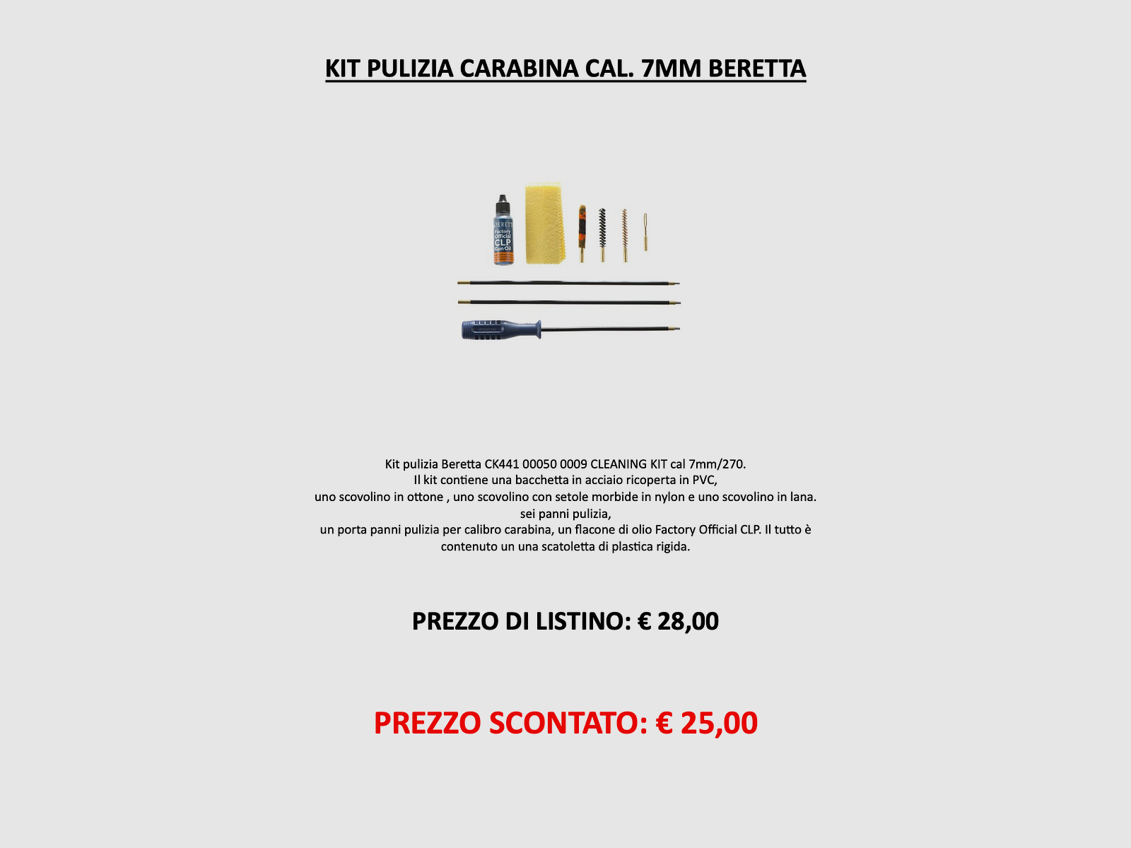 Beretta – Reinigingsset voor geweer kal. 7mm CK441, afbeelding 1 van 2