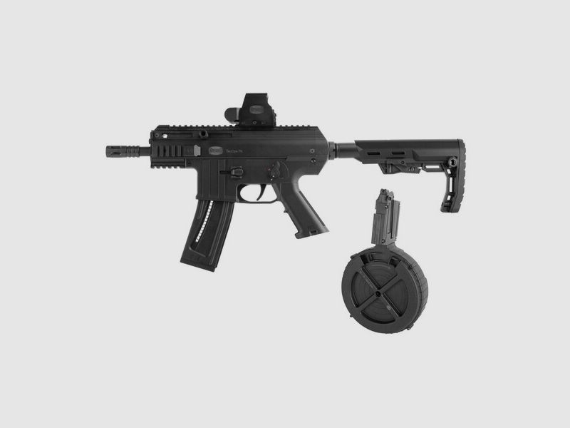 Pistole Mauser TacOps cal. 22l.r. mit Trommelmagazin und Mauser Red Dot