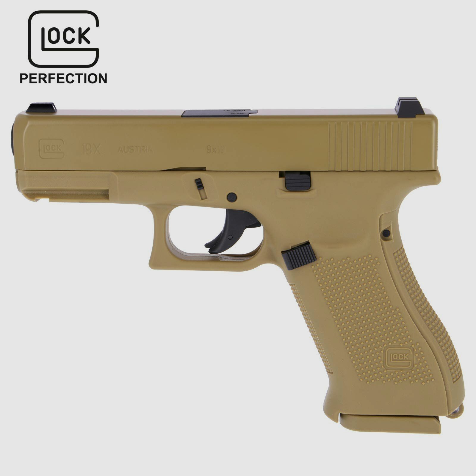 Umarex Glock 19X Co2-Pistole Coyote 19 Schuss Kaliber 4,5 mm Stahl BB (P18)