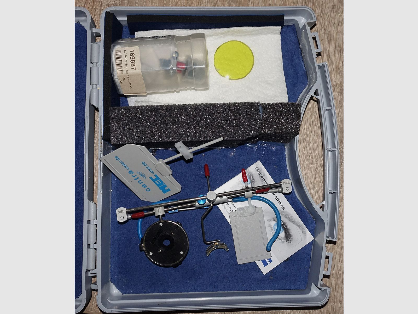 RESERVIERT! Profi MEC Schießbrille mit Knobloch Irisblende, Vario Lens 2 plus, usw., NP 600,-