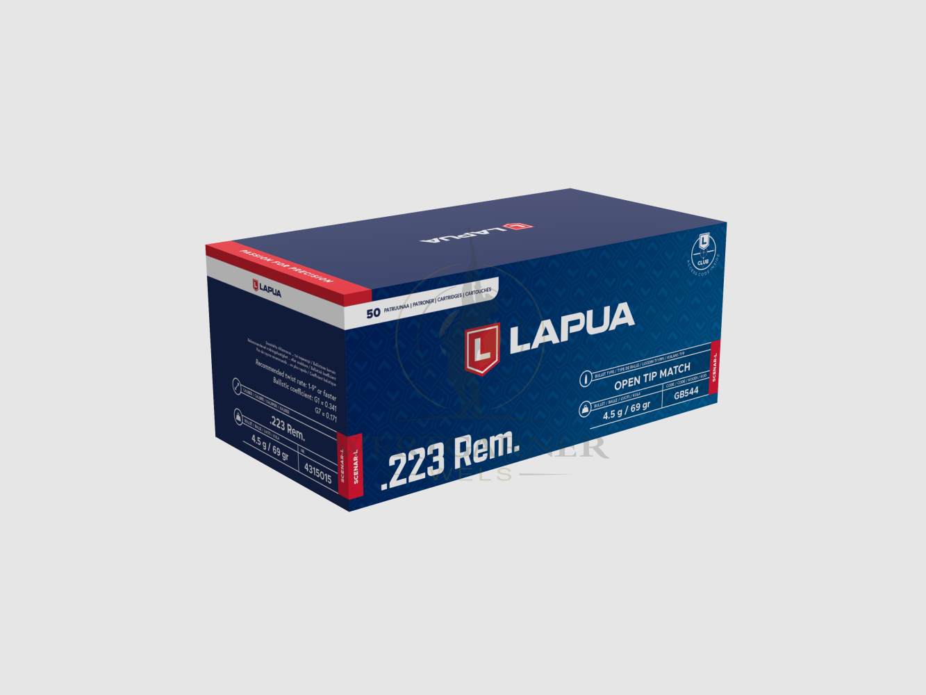 Lapua Centerfire Ammunition, .223 Rem. SCENAR, 50 pcs, OTM, 4.5g, 69gr. 50 pcs/pkg.
