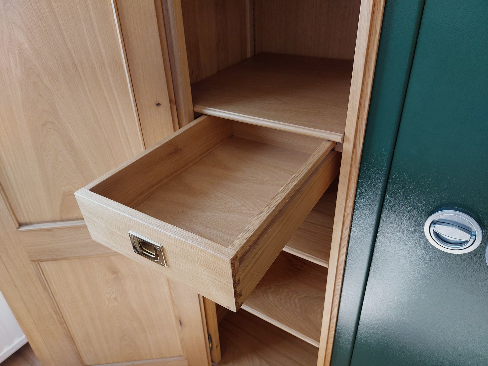 Hunting cabinet gun cabinet cupboard light oak solid country house style 180x140x55cm for safe