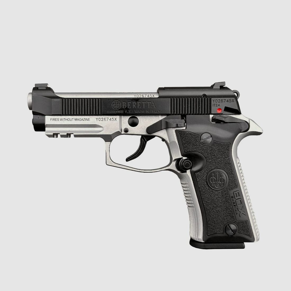 Pistool Beretta 80X Cheetah Inox/Black kal. 9mm Short, afbeelding 1 van 12