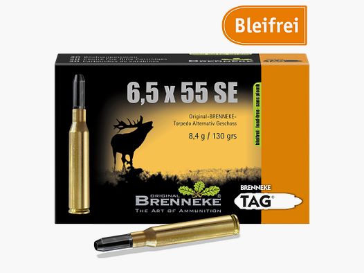 Brenneke 6,5x55 SE 130GR TAG 20 Patronen