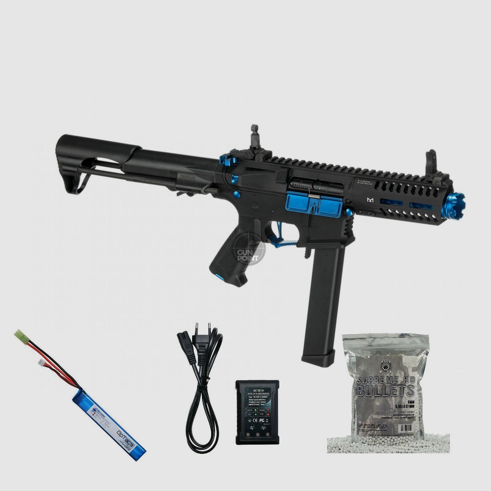 SET !!! Softair - Maschinenpistole - G & G ARP 9 0.5J Sky - ab 14, unter 0,5 Joule