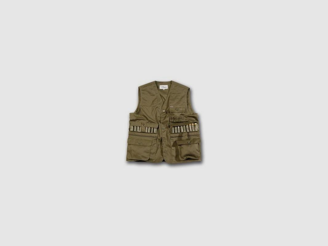 Gilet grande taille avec cartouchière verte Patton, image 1 sur 5
