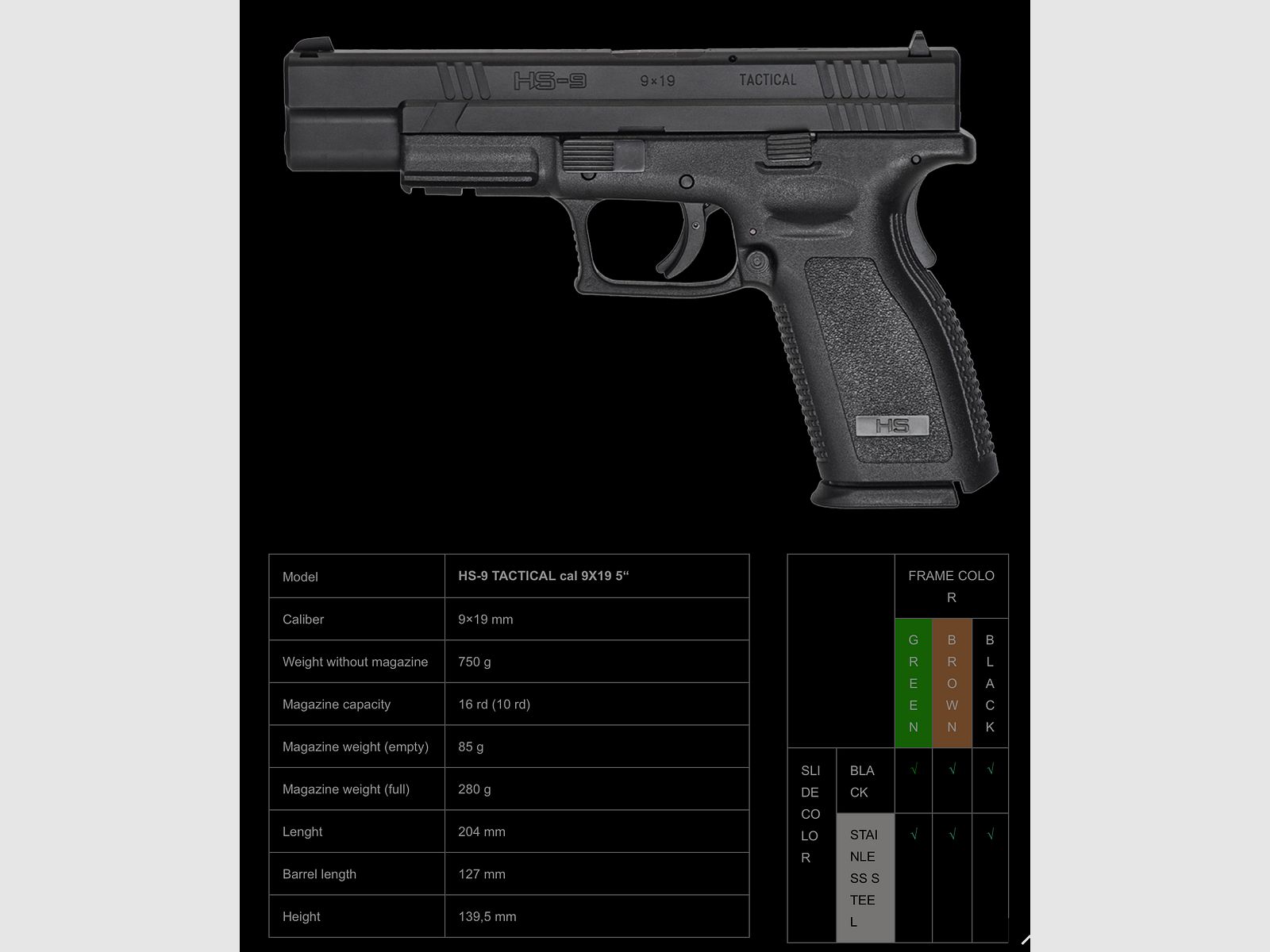 HS PRODUKT / PISTOLA SEMIAUTOMÁTICA / TODOS LOS MODELOS, imagen 4 de 13