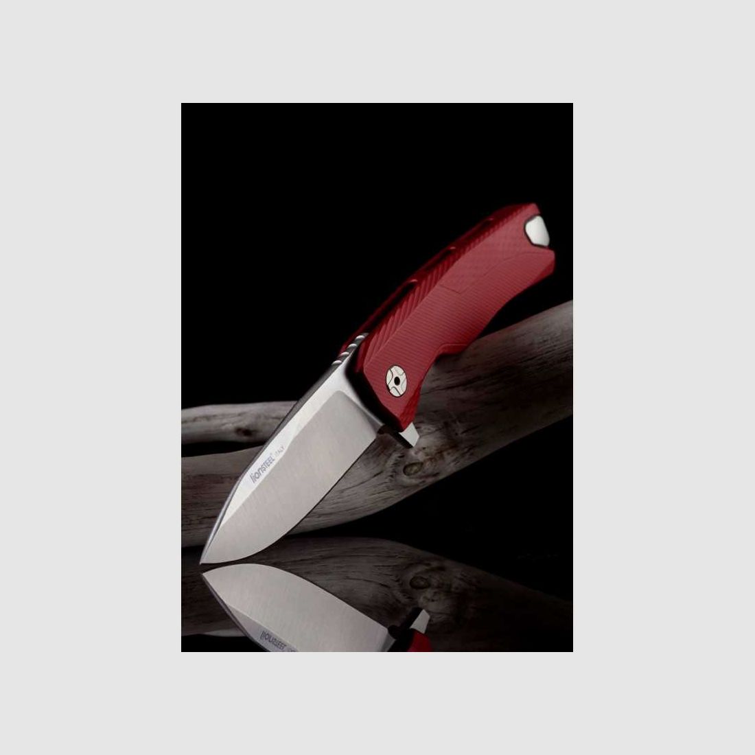 Lionsteel ROK Aluminium Taschenmesser, rot, satiniert