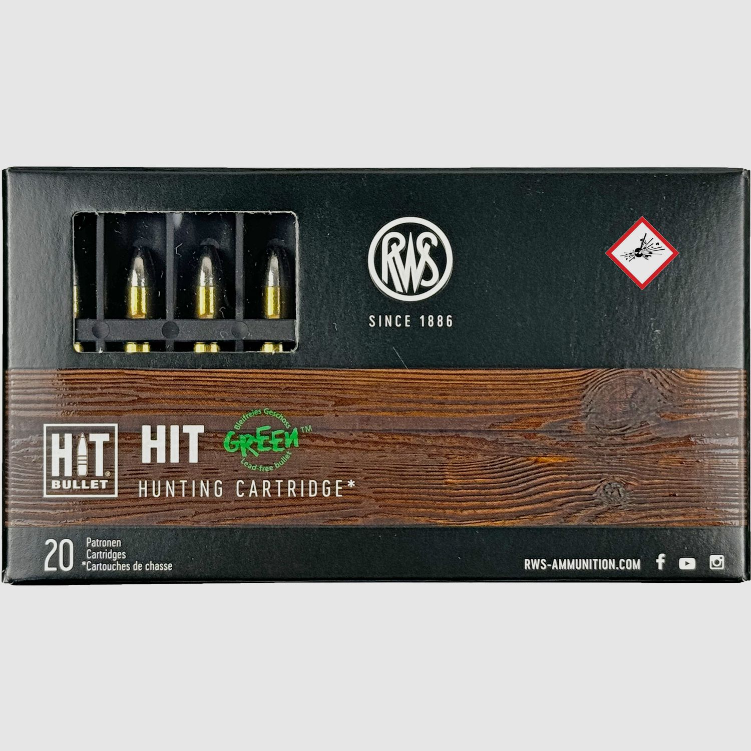 RWS cartucho de caza HIT .223 Rem 40grs / 2,6g