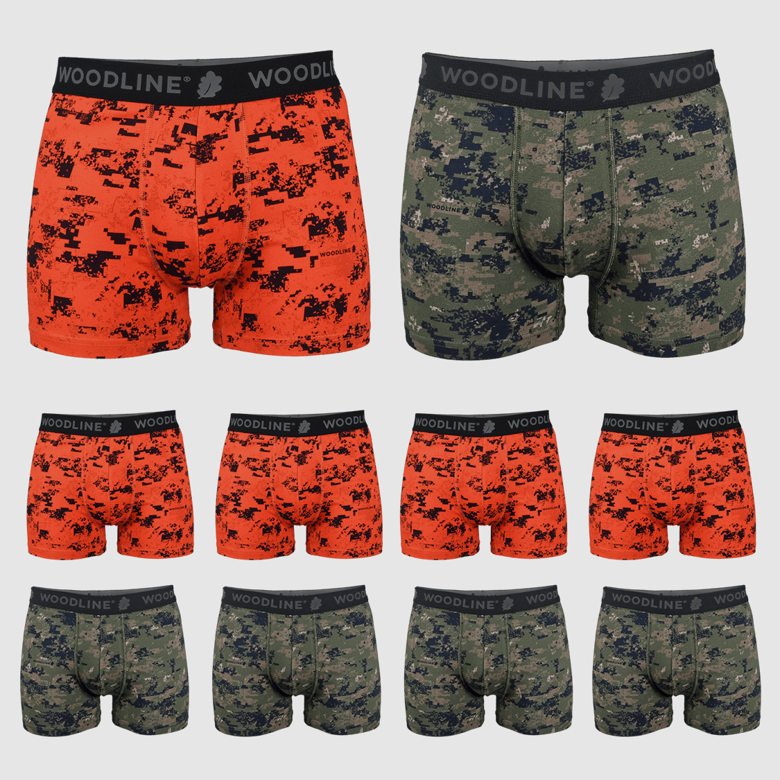 Woodline Boxershorts Camo, paquete de 10