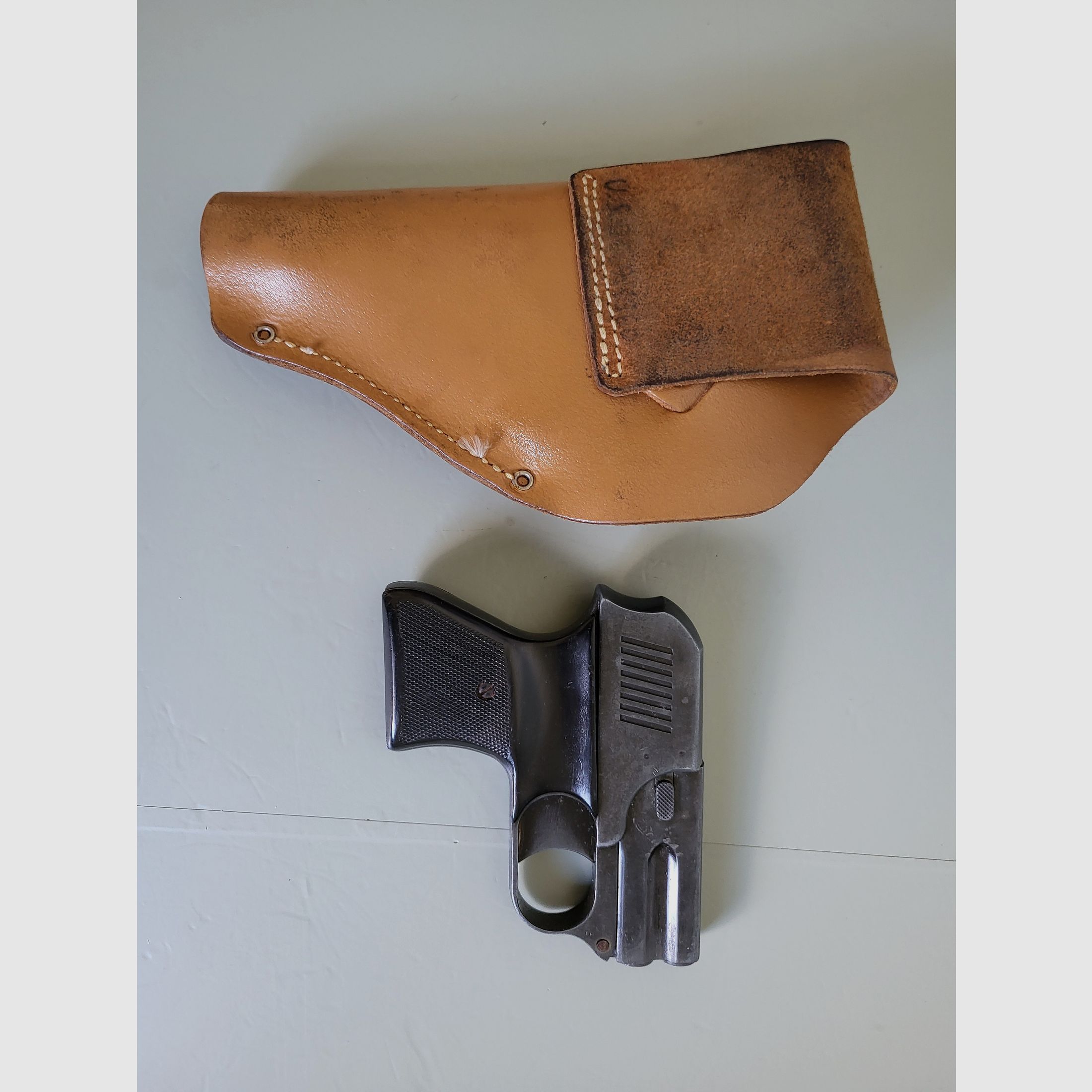 Coleccionista Pistola de gas Original EM - GE Gerstenberger & Co - Doble cañón - Derringer - Años 1950