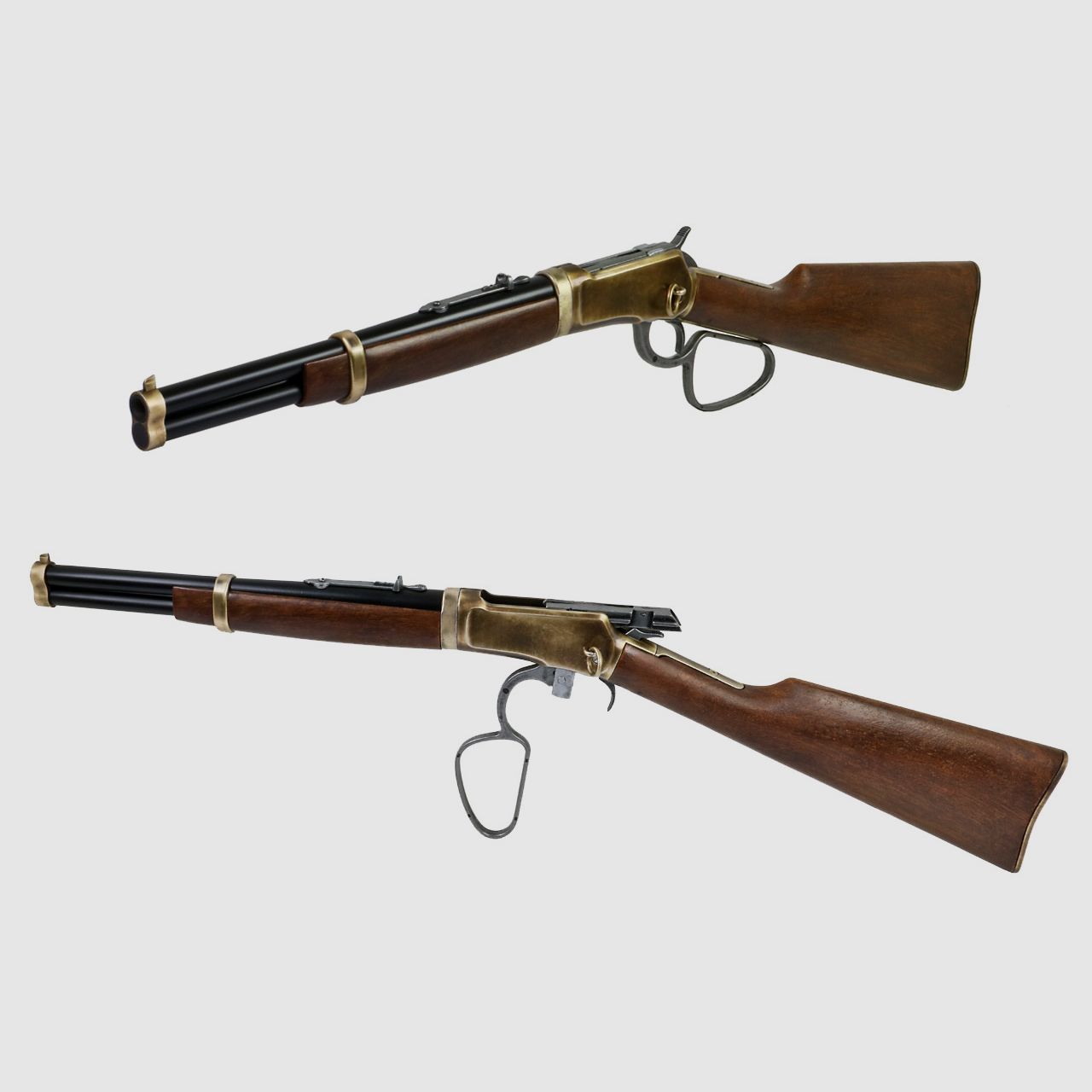 Deko Westerngewehr Kolser Winchester Mod. 92 Carbine USA 1892 realistisches Repetieren mit HĂĽlsenauswurf LĂ¤nge 82 cm messing