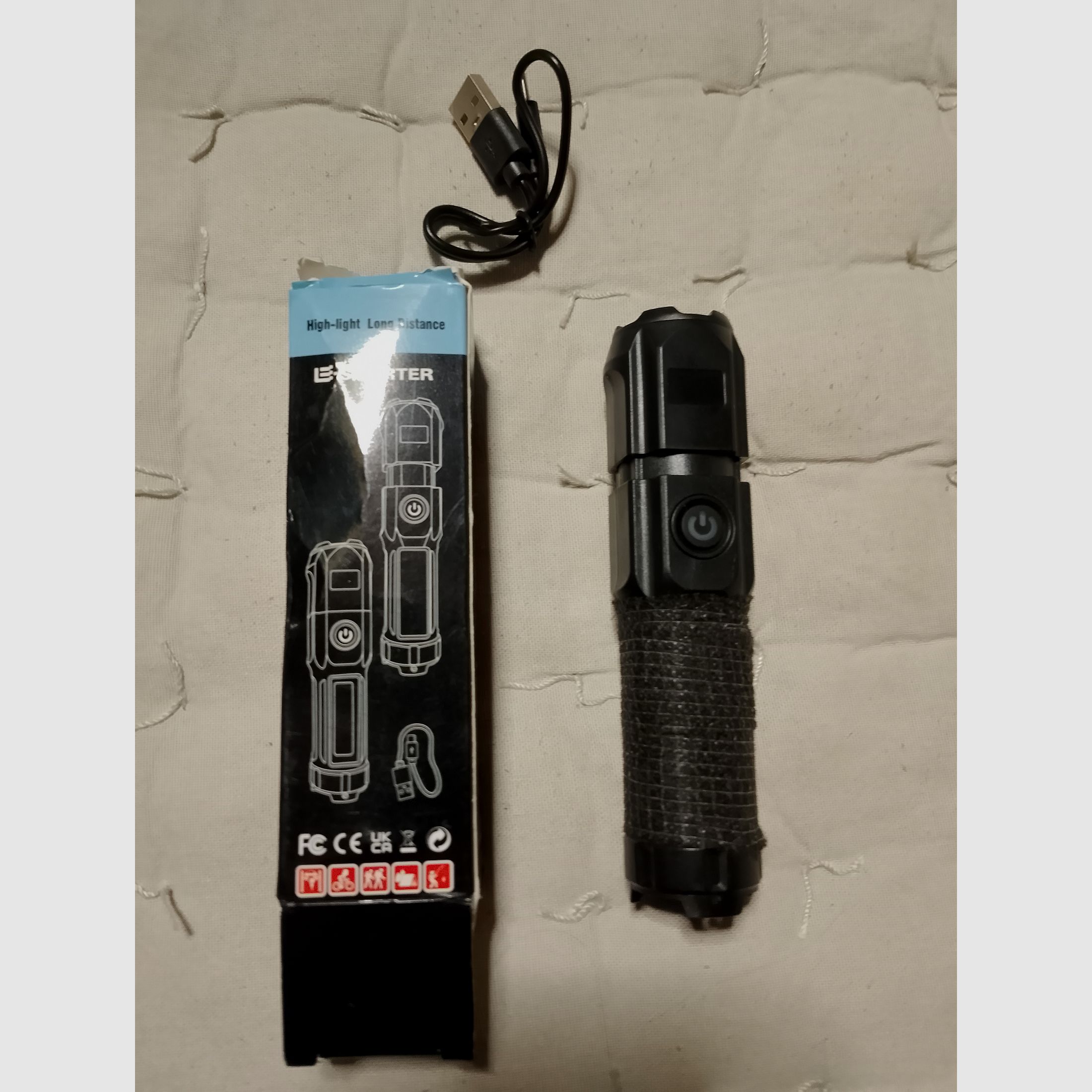 LED Lampe Strobofunktion Outdoor taktische Licht Taschenlampe USB wiederaufladbar