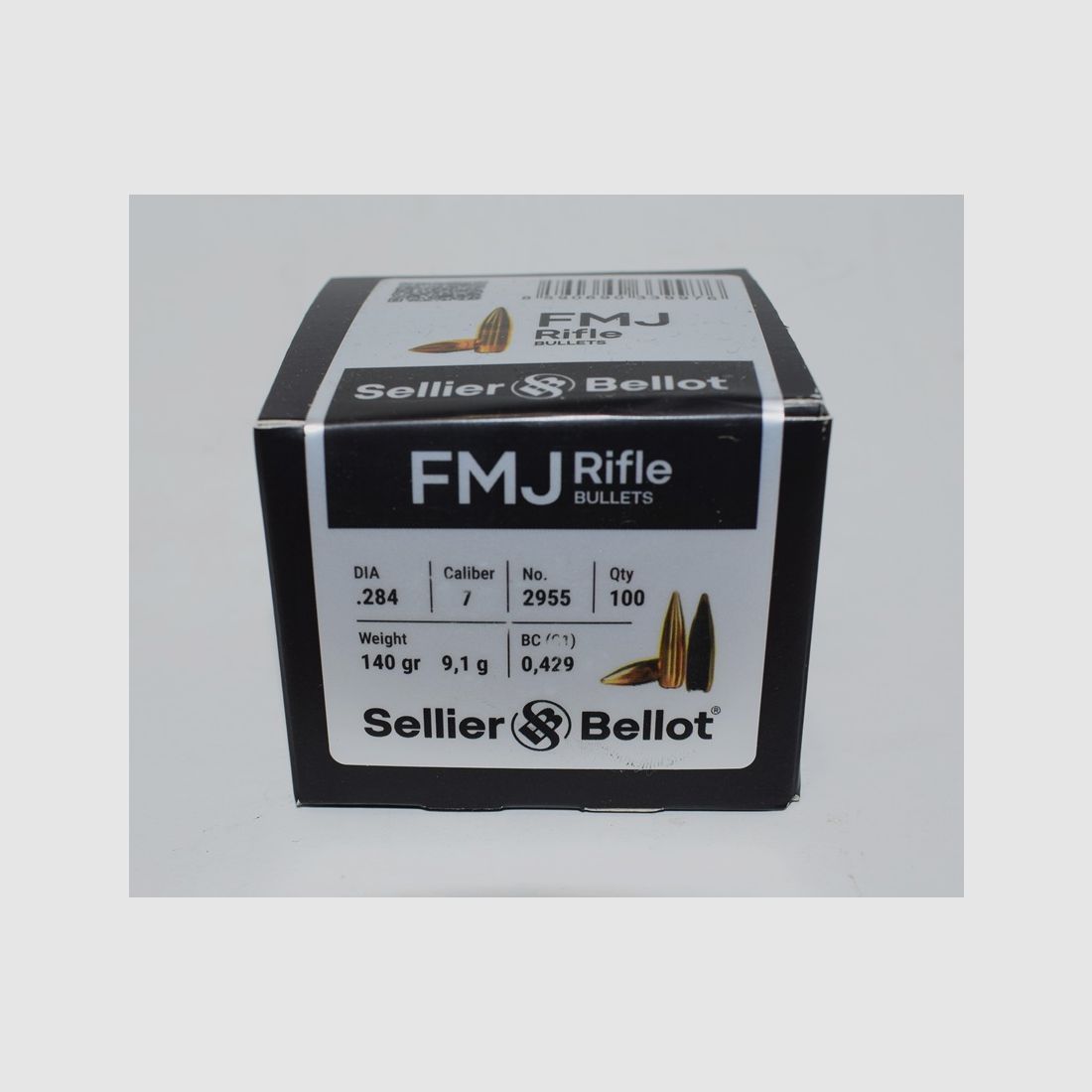 Box mit 100 Geschossen Sellier Bellot 7mm (0.284) FMJ 140grains Ref 2955