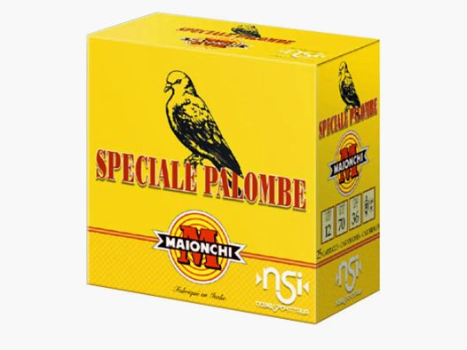 Box mit 25 Patronen Maionchi SP Palombe 12/70 36g Pb 6