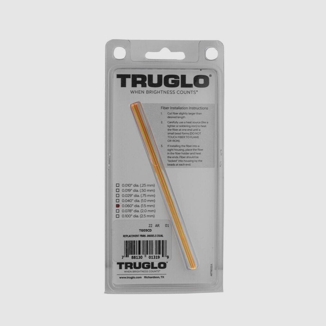 Set aus 5 fluoreszierenden bicolor Glasfasern – Truglo Durchmesser 2,5 mm, Bild 5 von 10